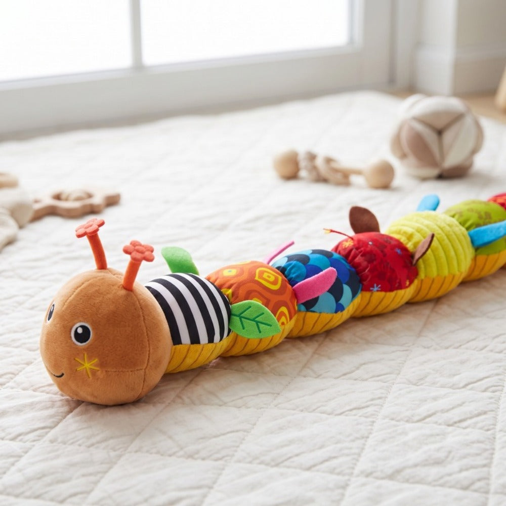 Momi Toys Musical Caterpillar Plush, Soft Baby Rattle Toy