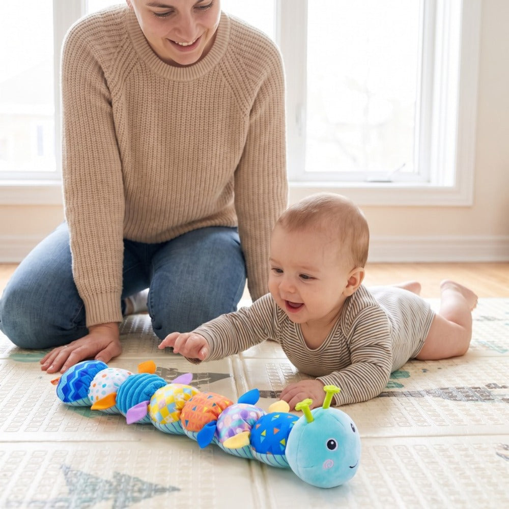 Momi Toys Musical Caterpillar Plush, Soft Baby Rattle Toy