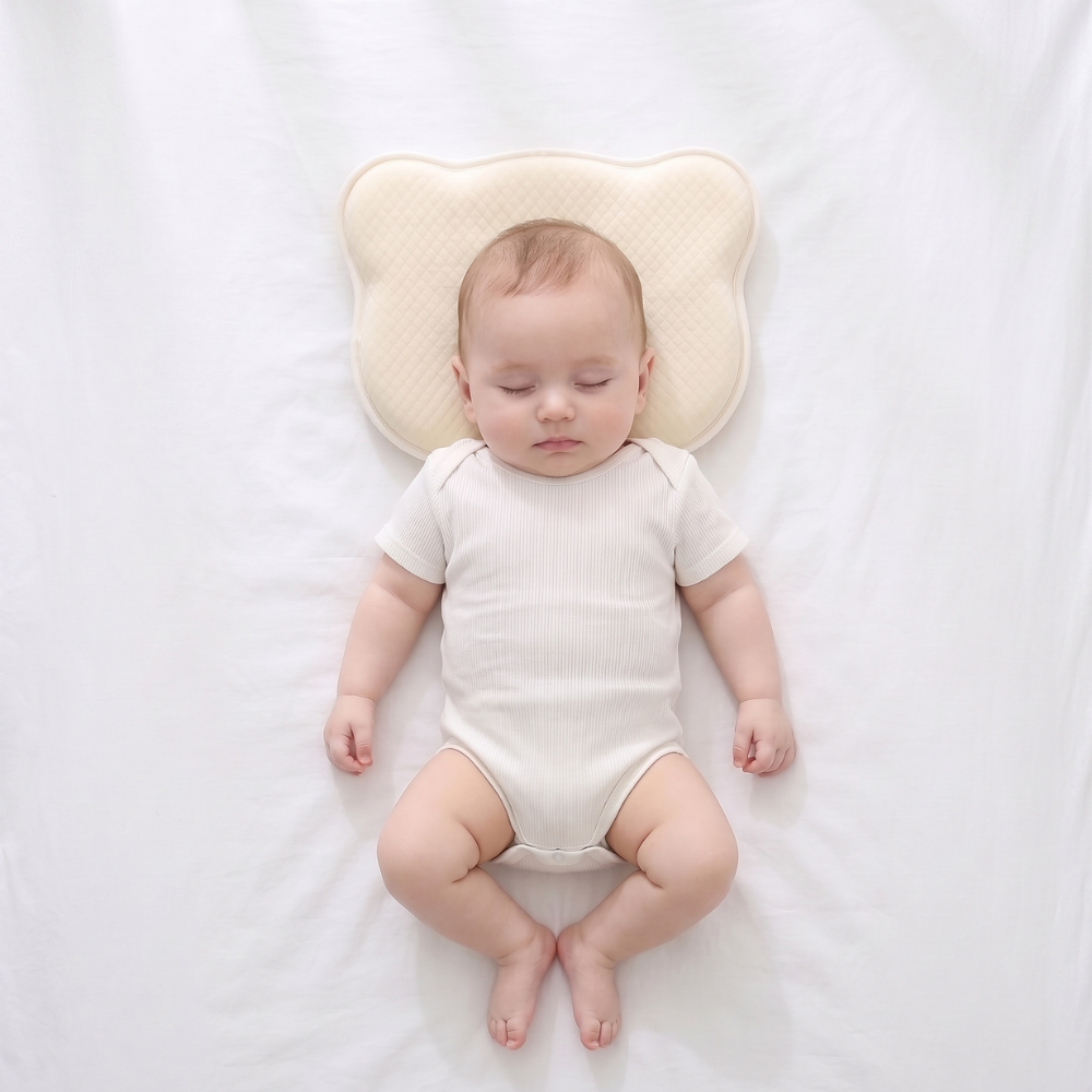 Momi Toys Memory Foam Baby Pillow, Organic Cotton Head Support