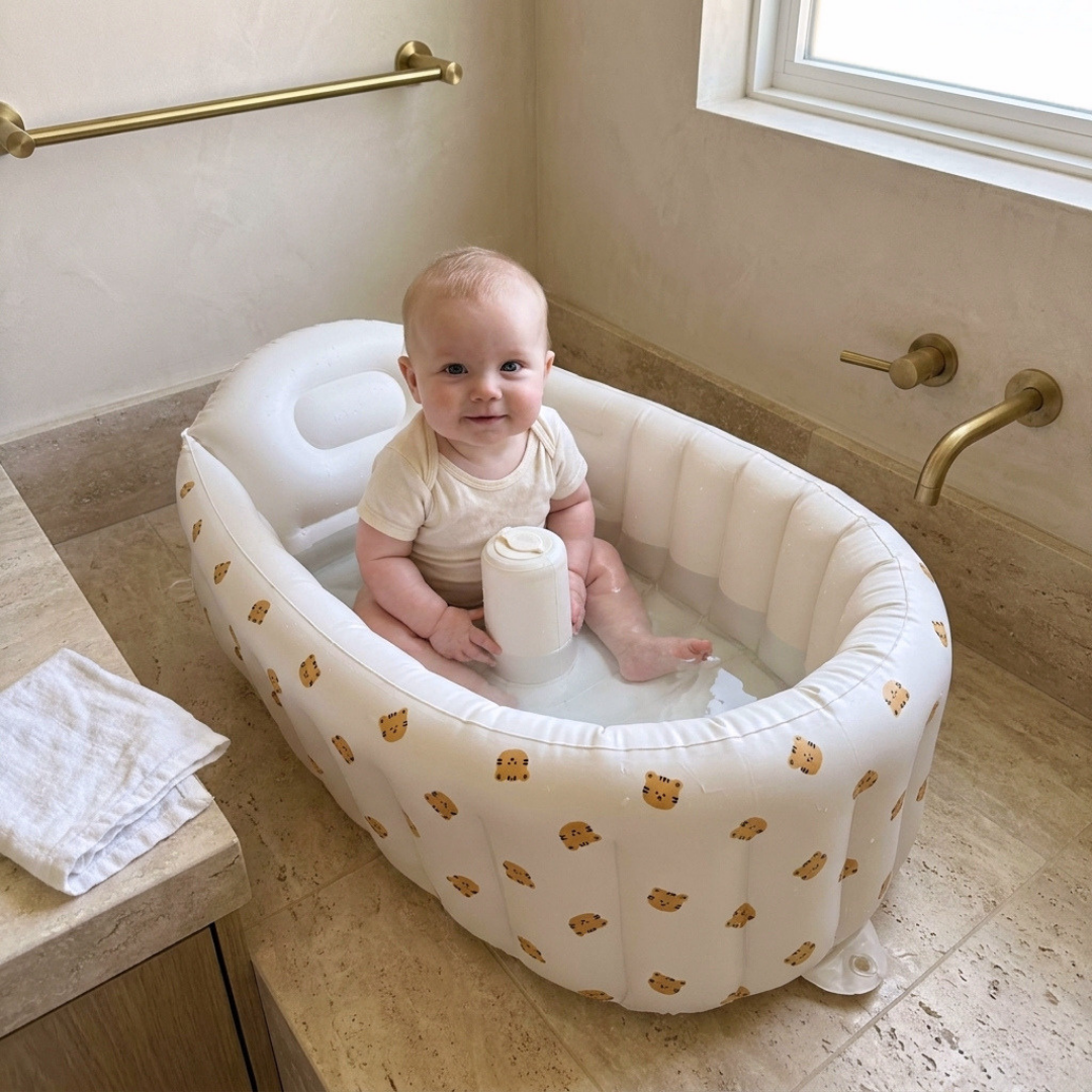Momi Toys Inflatable Baby Bath Tub, Portable Soft Sided Bathtub