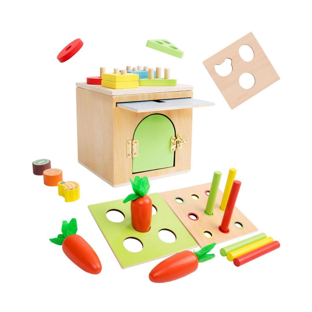 Momi Toys 6-in-1 Wooden Sorting Cube