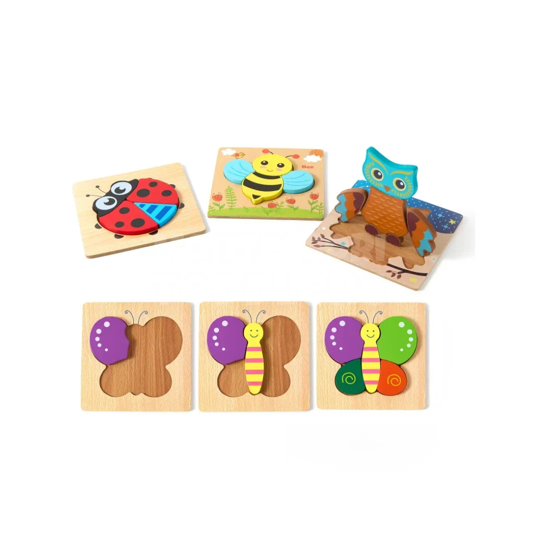 Momi Toys Wooden Animal Puzzles 6-Pack