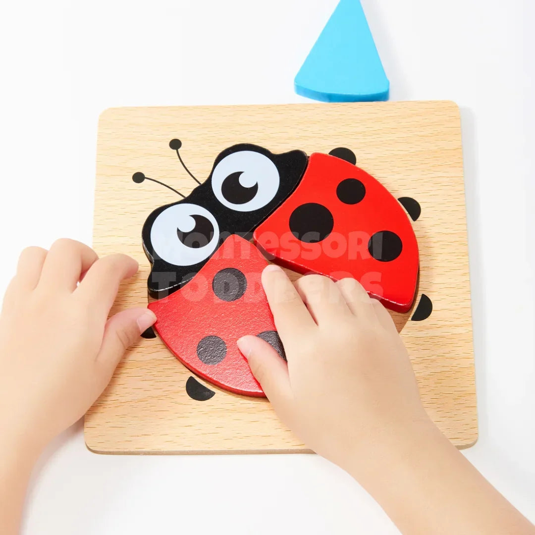Momi Toys Wooden Animal Puzzles 6-Pack