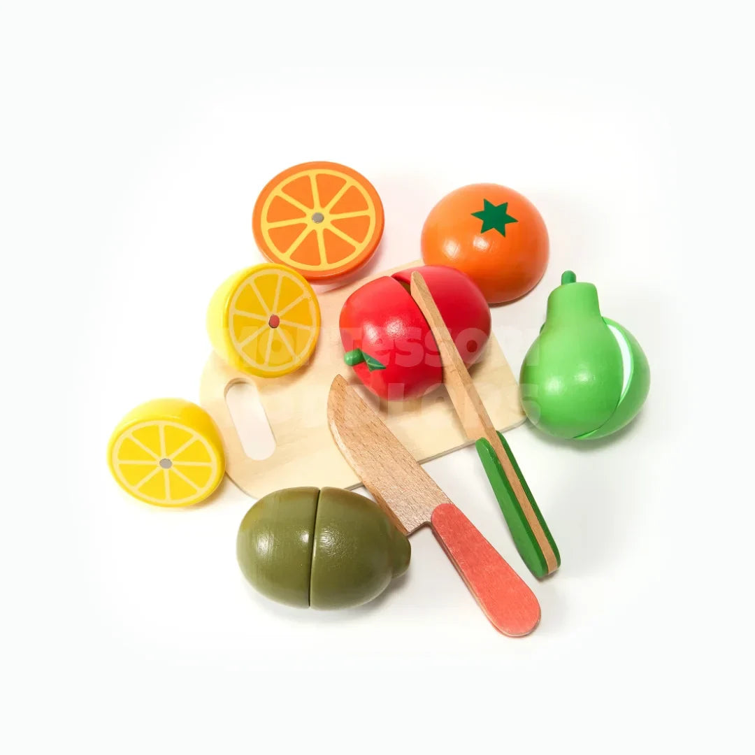 Momi Toys Wooden Cutting Fruits & Vegetables Set