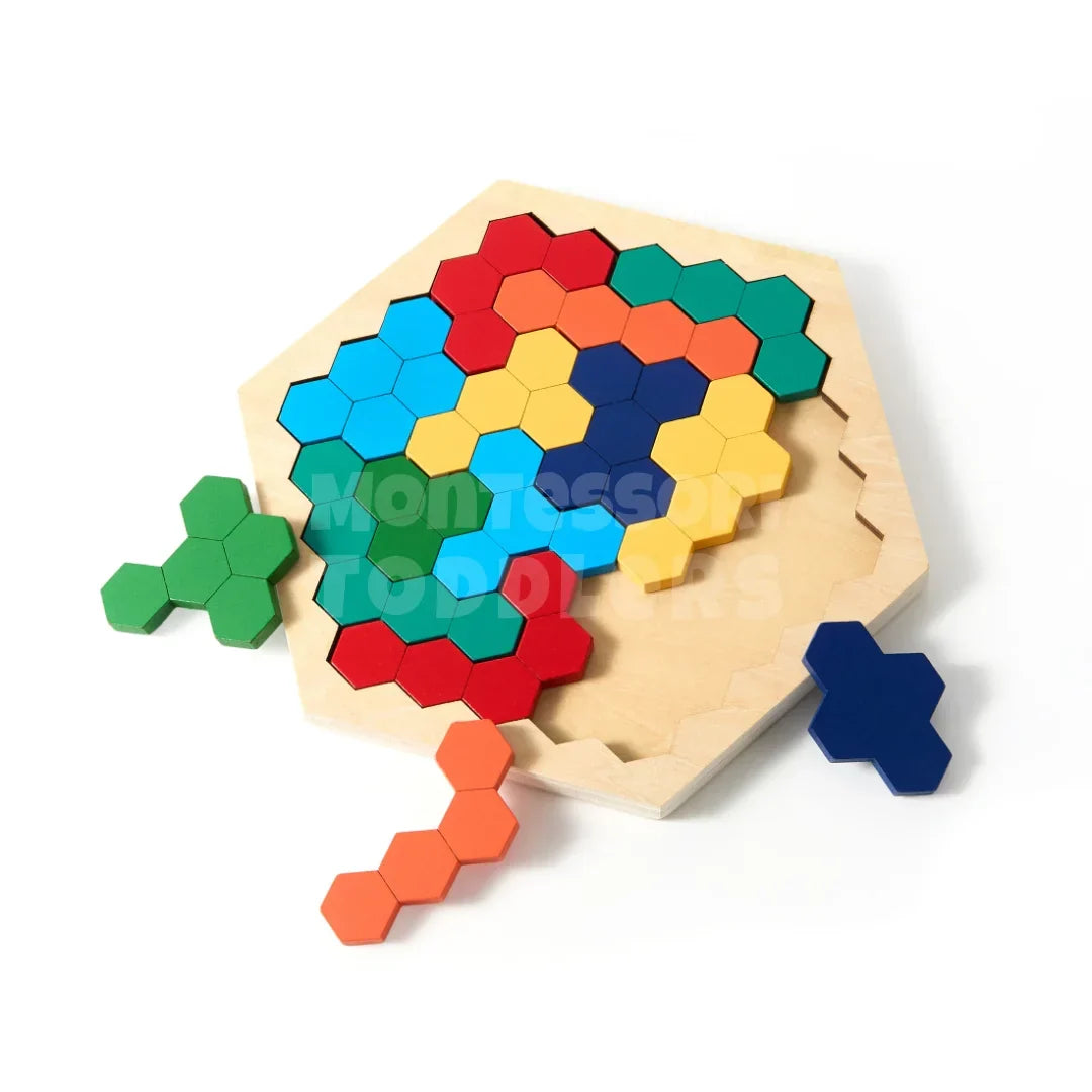 Momi Toys Wooden Hexagon Puzzle
