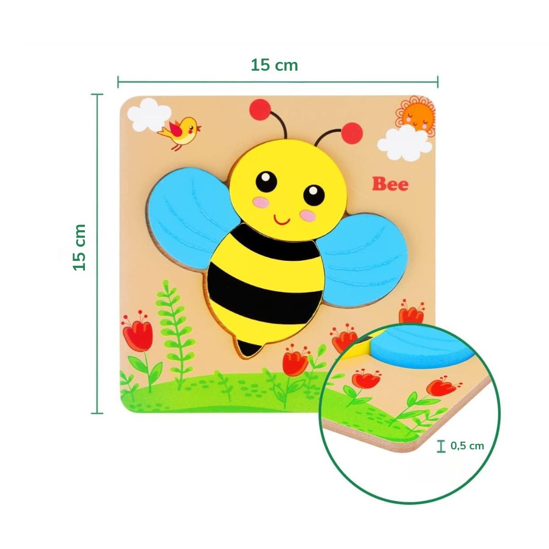 Momi Toys Wooden Animal Puzzles 6-Pack
