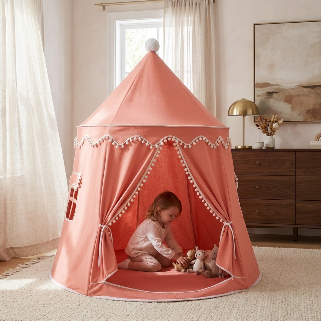 Momi Toys Canvas Play Tent, Kids Teepee Tent Playhouse