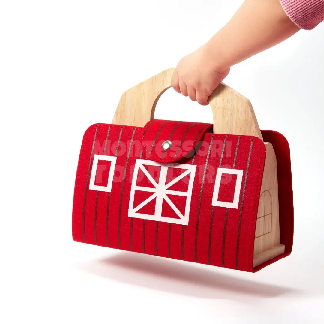 Momi Toys Wooden Travel Farm