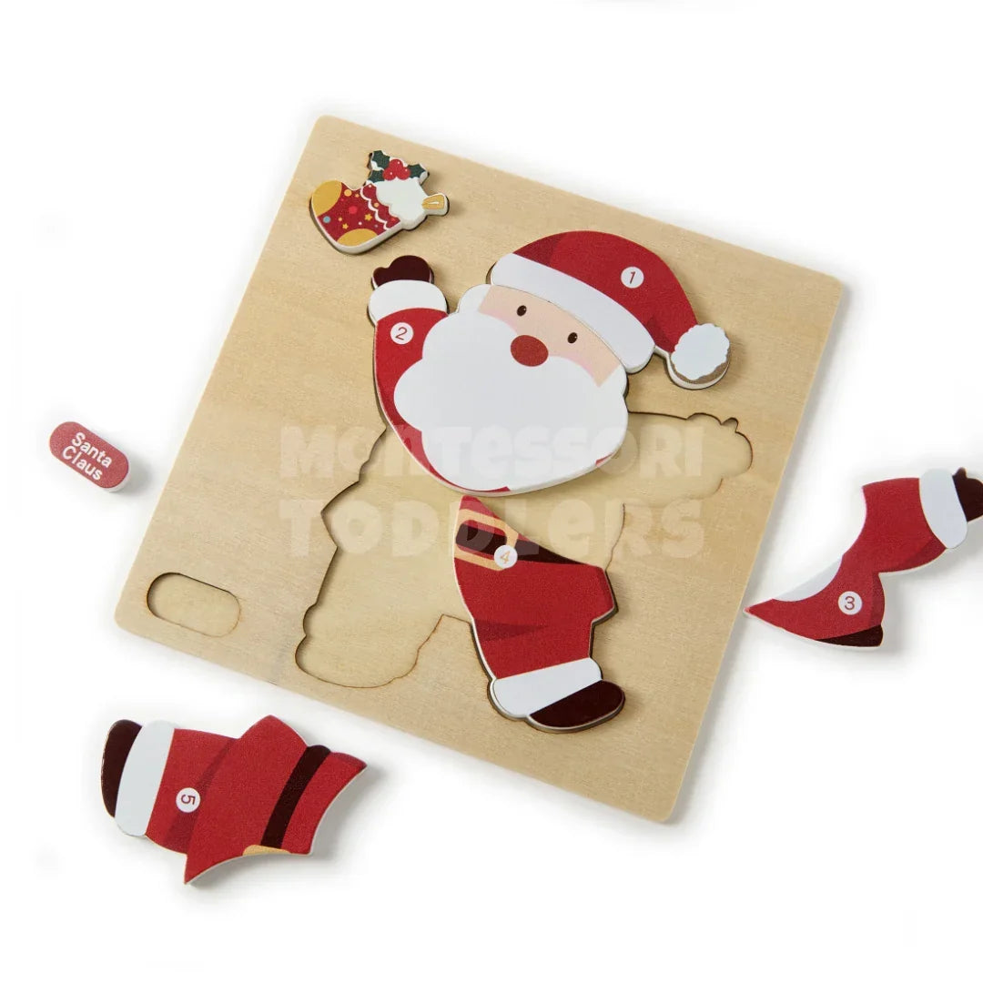 Momi Toys Wooden Christmas Puzzle Set