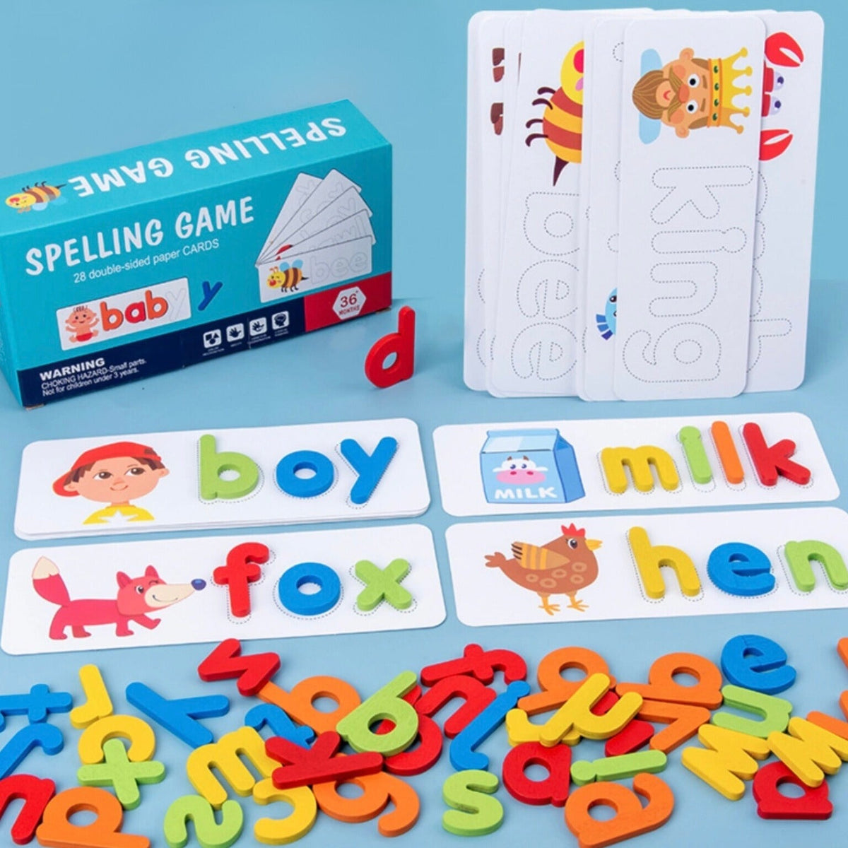 Momi Toys Wooden Alphabet Spelling Puzzle