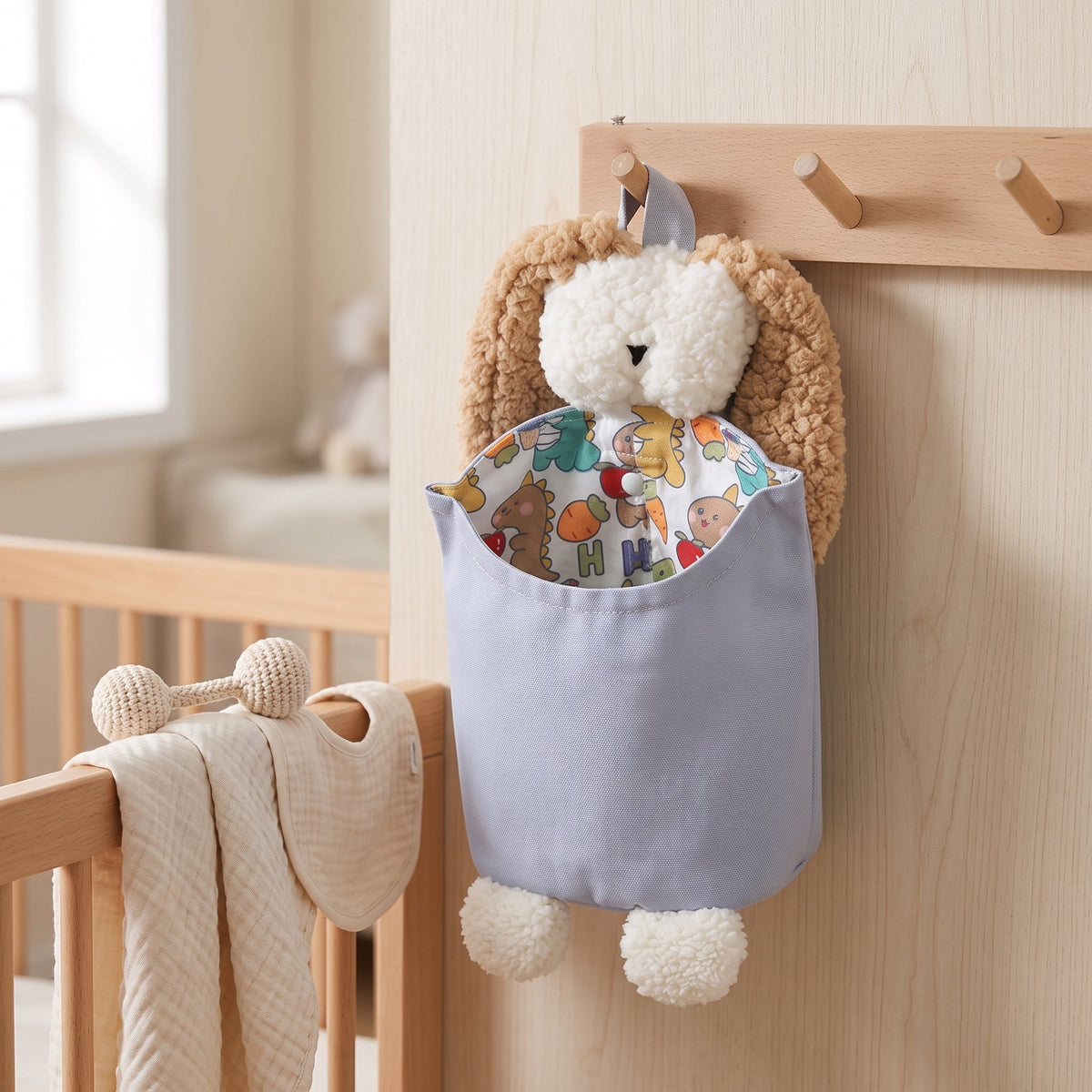 Momi Toys Bunny Hanging Organizer, Diaper Caddy Storage