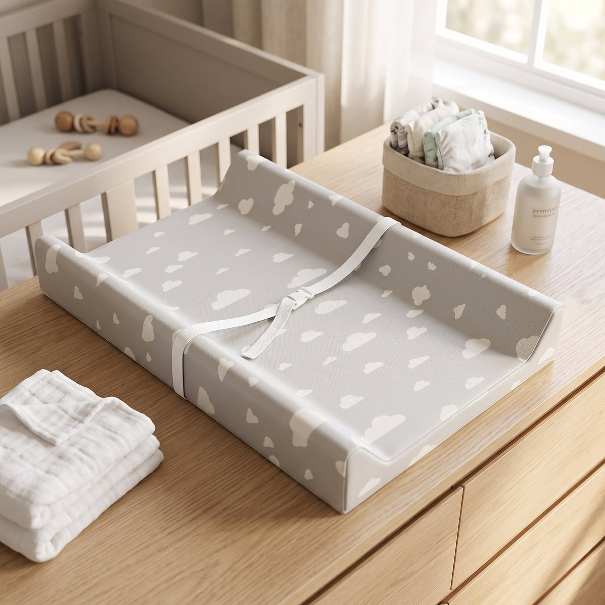 Momi Toys Waterproof Baby Changing Pad, Contoured Mat