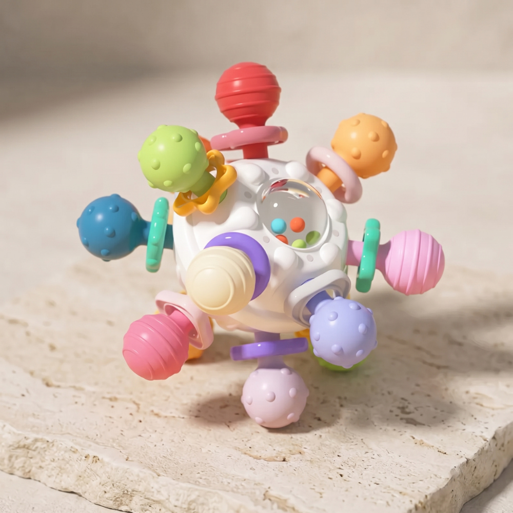 Momi Toys Montessori Sensory Teether, Silicone Baby Teething Toy