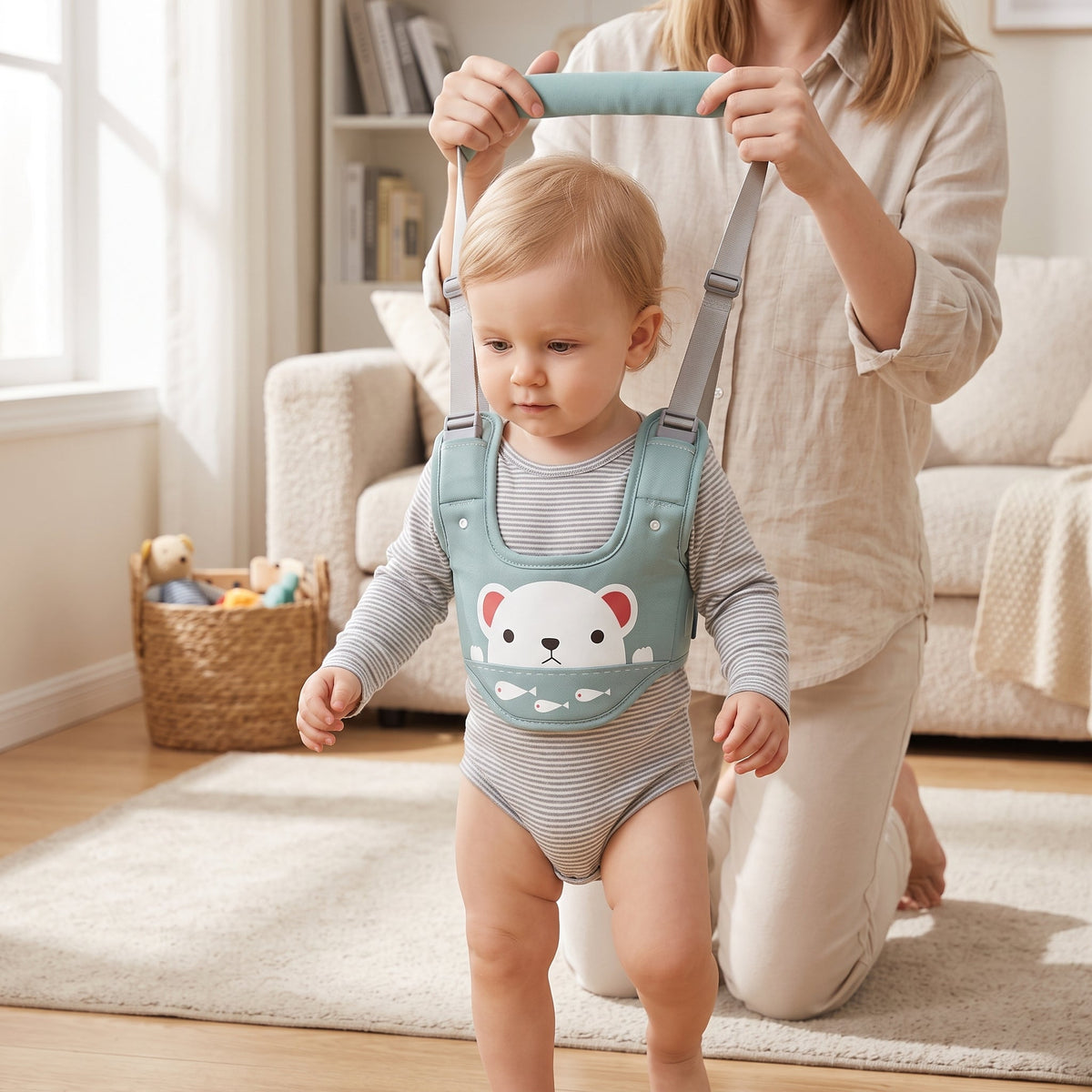 Momi Toys Walking Harness Belt, Baby Walker Support Leash