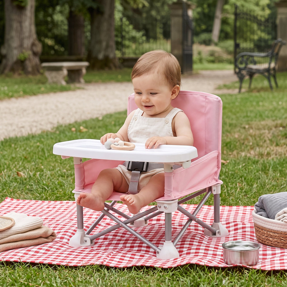 Momi Toys Travel Booster Seat, Portable Folding High Chair