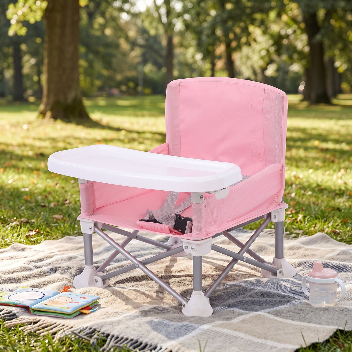 Momi Toys Travel Booster Seat, Portable Folding High Chair
