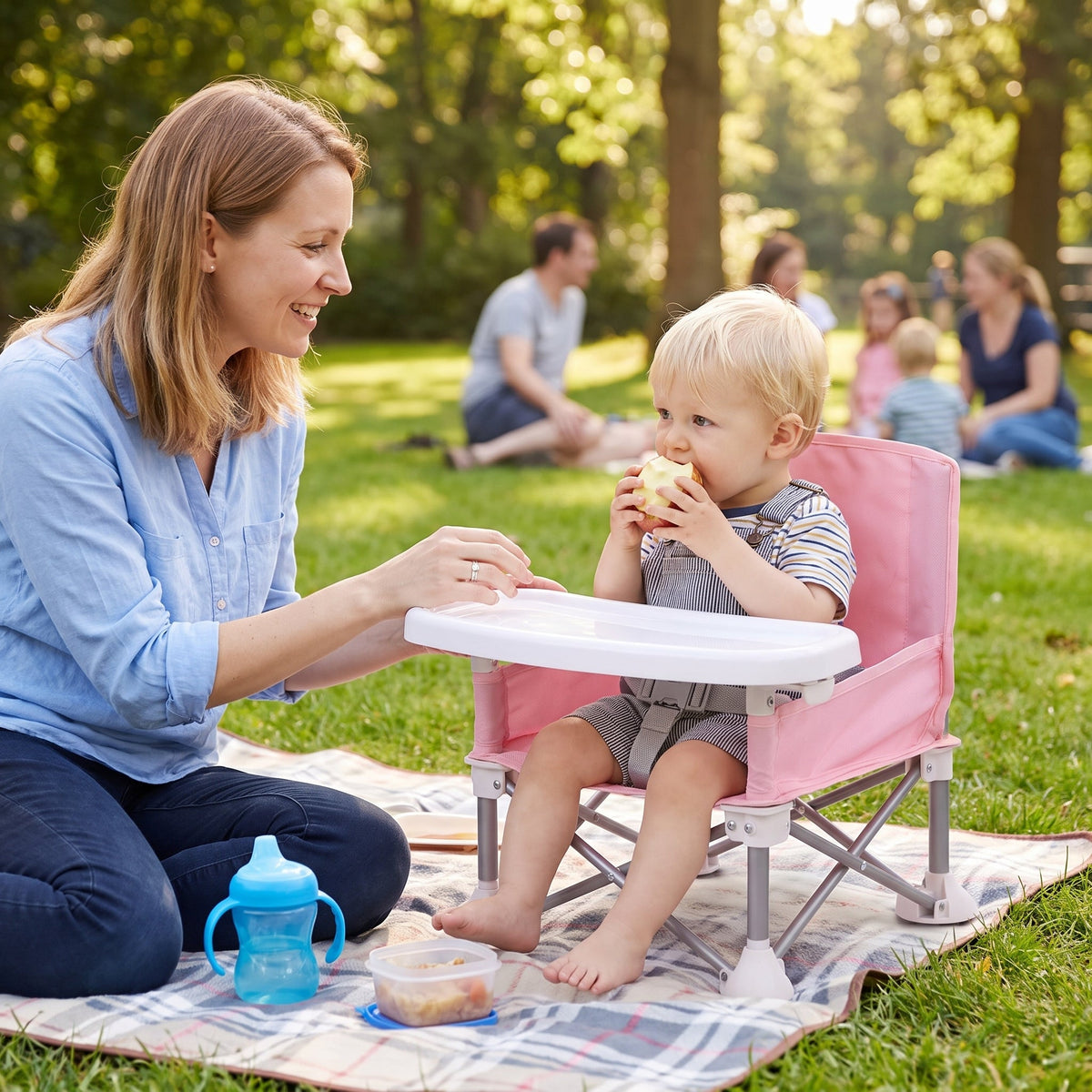 Momi Toys Travel Booster Seat, Portable Folding High Chair