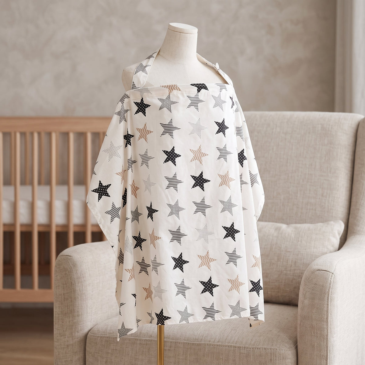 Momi Toys Nursing Cover Poncho, Cotton Breastfeeding Cover