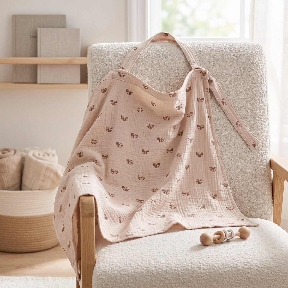 Momi Toys Nursing Cover Poncho, Cotton Breastfeeding Cover