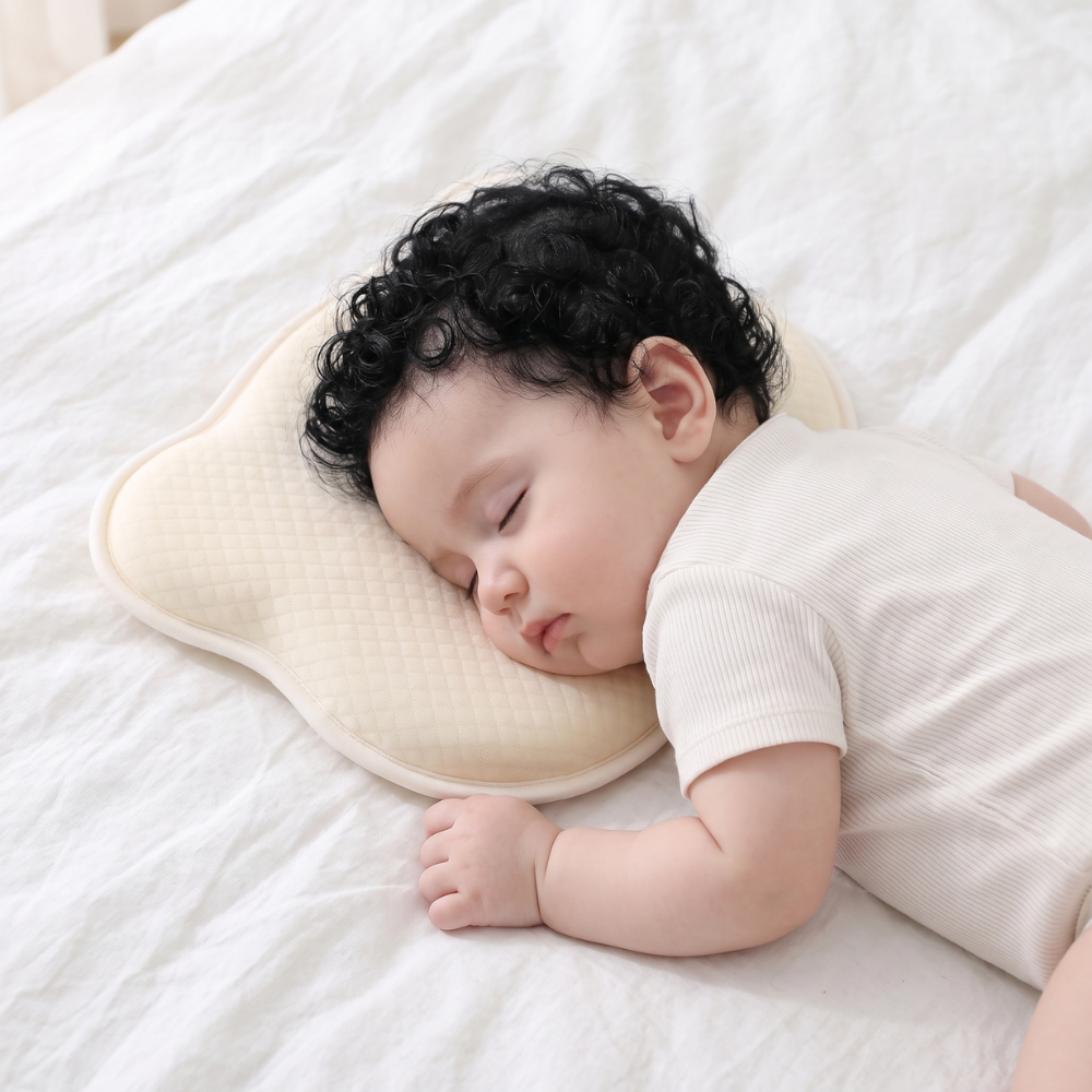 Momi Toys Memory Foam Baby Pillow, Organic Cotton Head Support