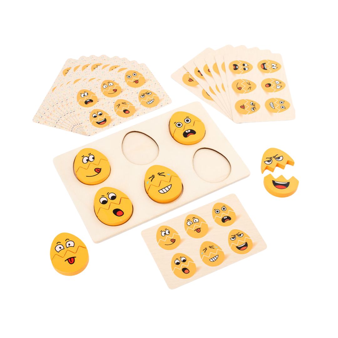 Momi Toys Wooden Egg Faces Matching Game