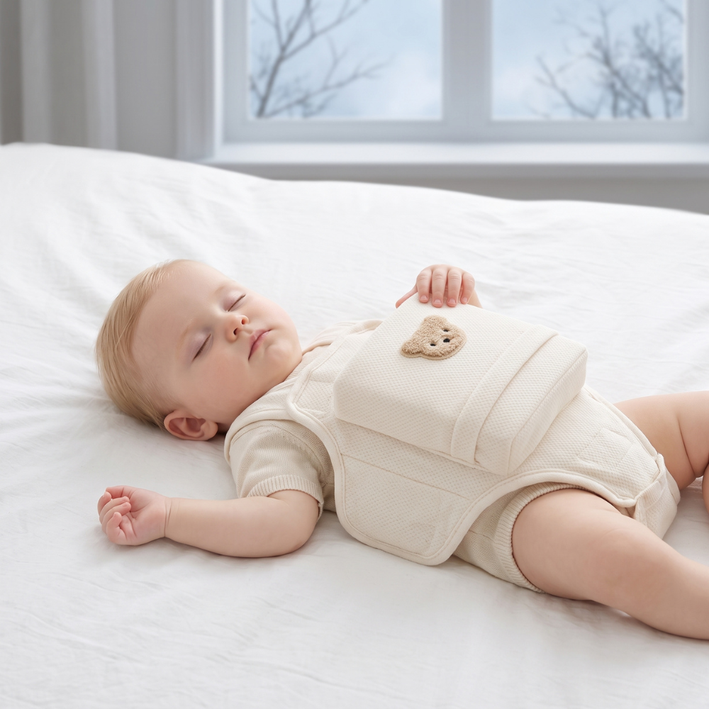 Momi Toys Anti Roll Baby Sleep Pillow, Chest Positioner