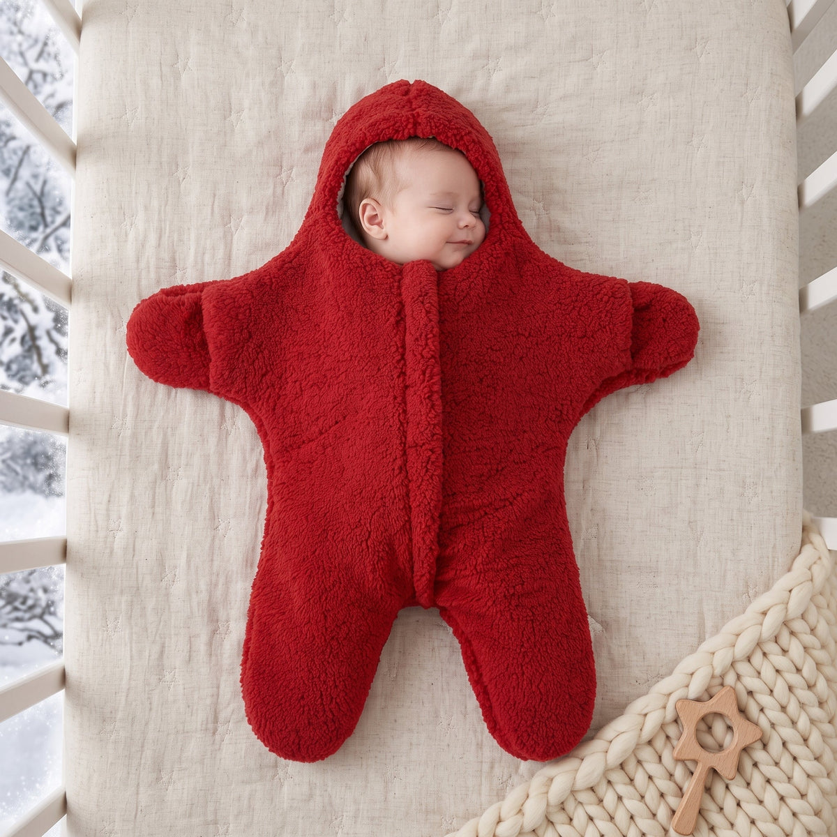 Momi Toys Starfish Baby Sleep Sack, Hooded Wearable Blanket