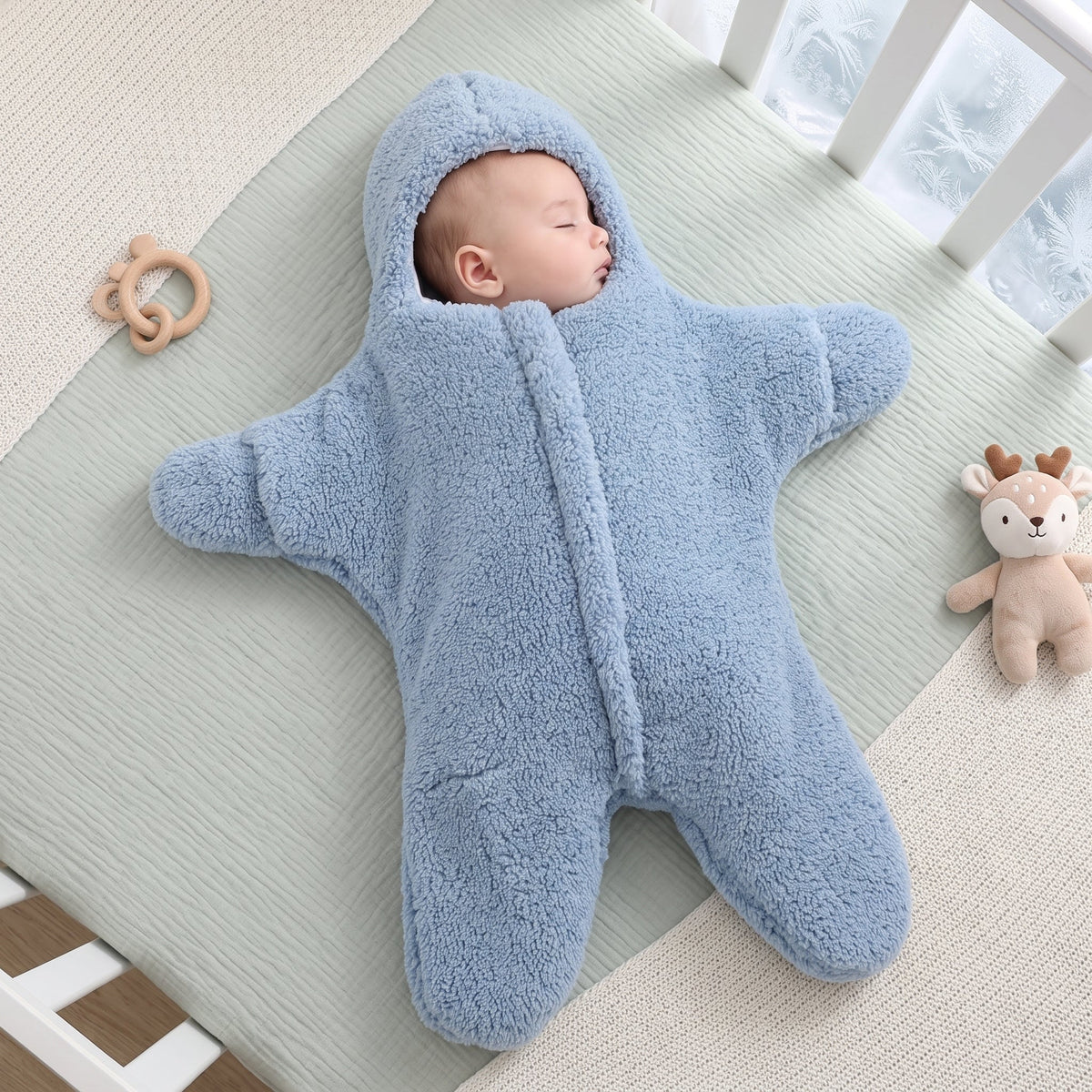 Momi Toys Starfish Baby Sleep Sack, Hooded Wearable Blanket