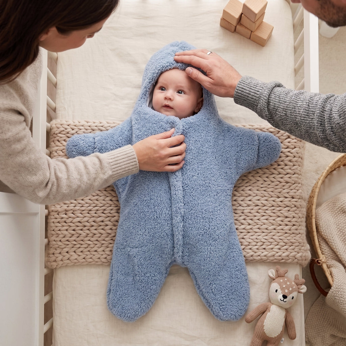 Momi Toys Starfish Baby Sleep Sack, Hooded Wearable Blanket