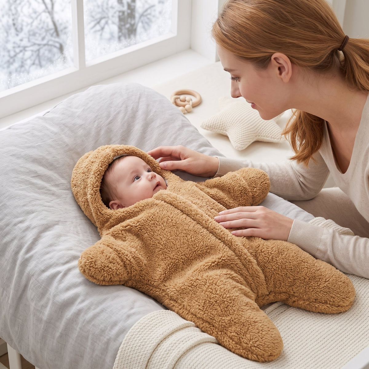 Momi Toys Starfish Baby Sleep Sack, Hooded Wearable Blanket