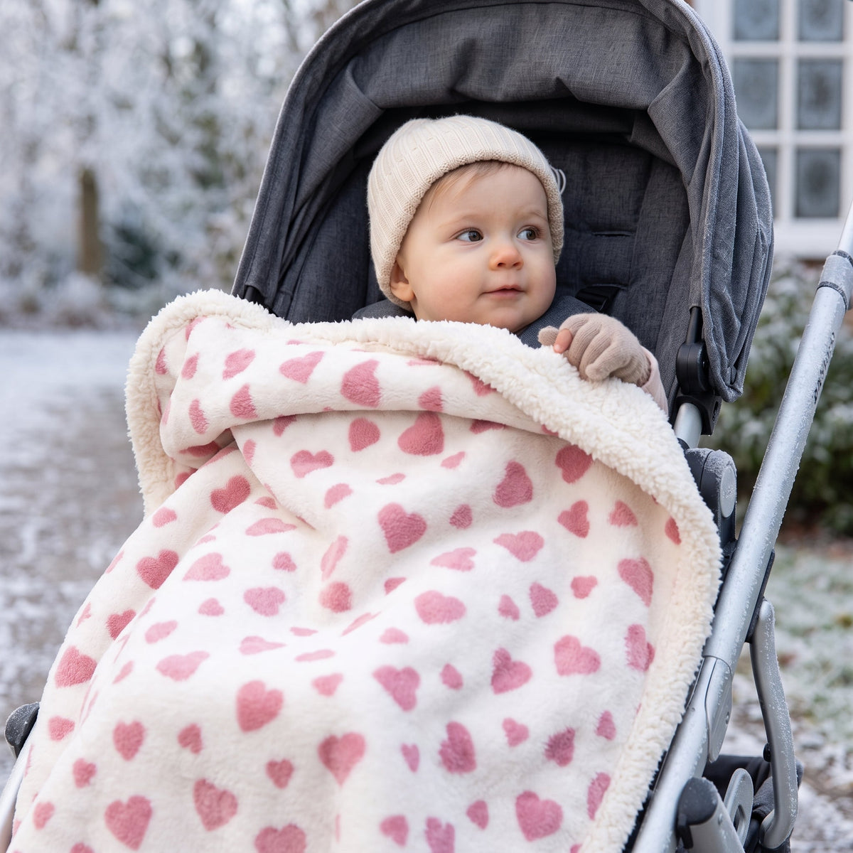 Momi Toys Flannel Baby Blanket, Sherpa Fleece Stroller Blanket