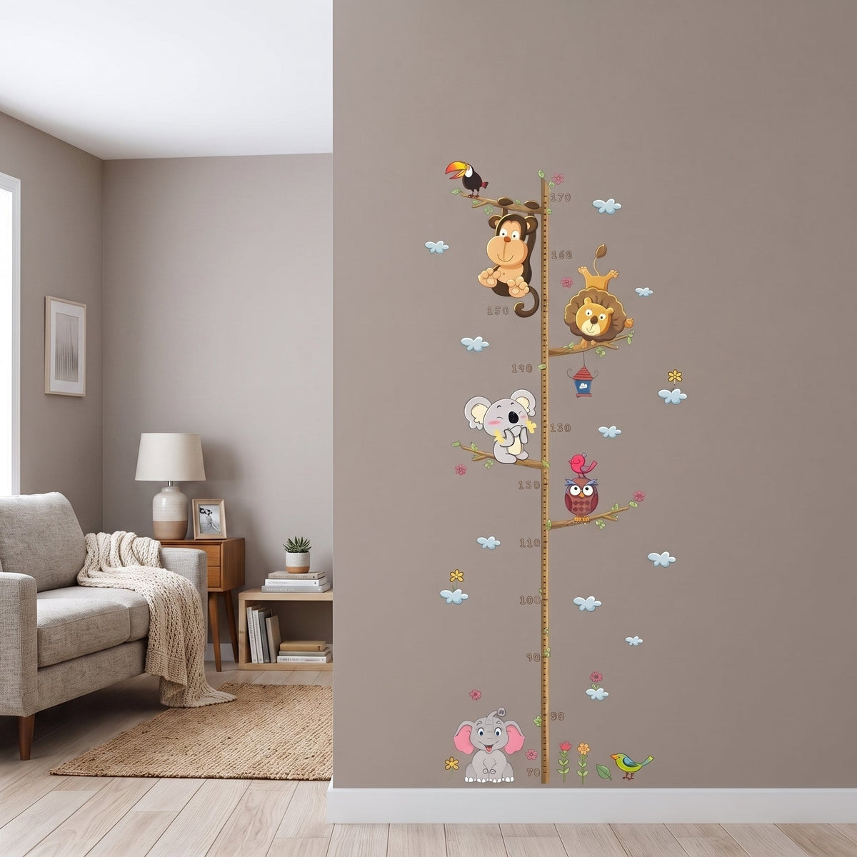 Momi Toys Monkey Height Chart, Jungle Kids Growth Wall Chart