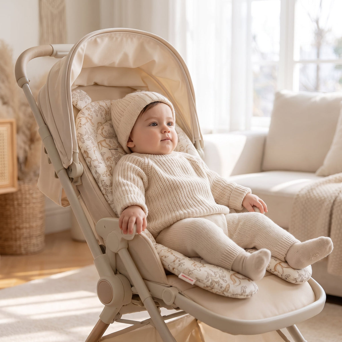 Momi Toys Car Seat Insert, Padded Stroller Cushion Seat Liner