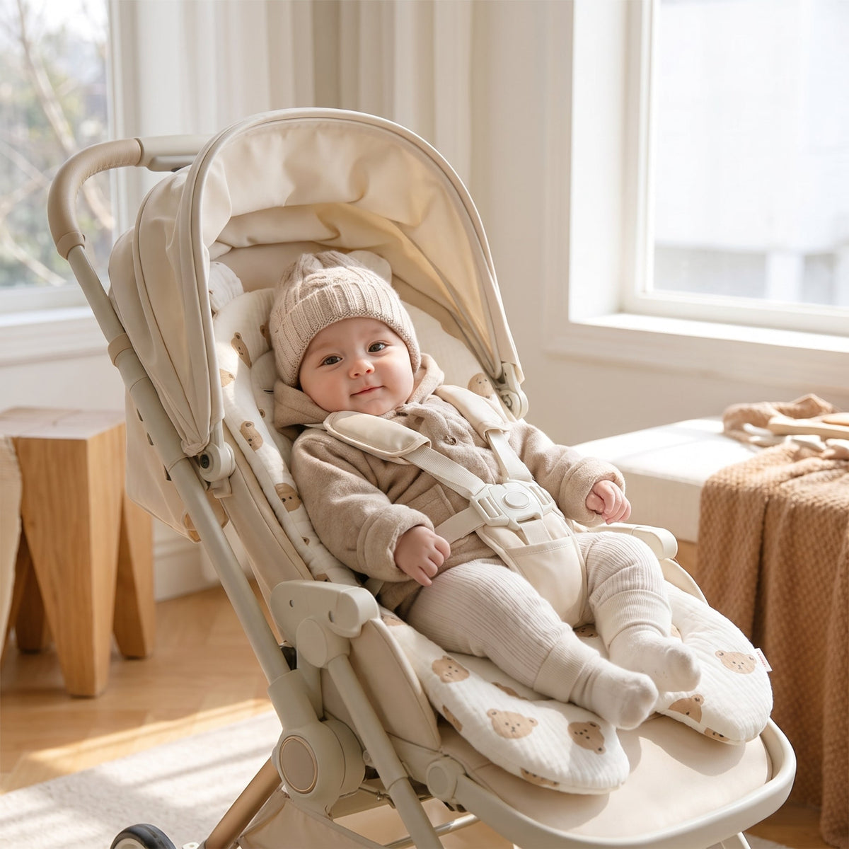 Momi Toys Car Seat Insert, Padded Stroller Cushion Seat Liner