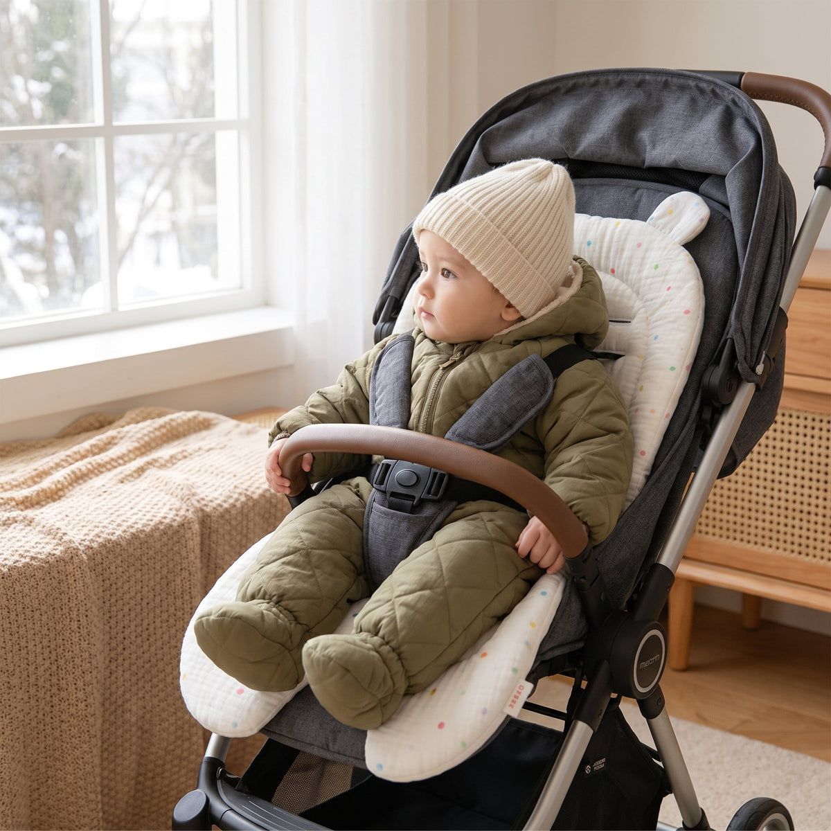 Momi Toys Car Seat Insert, Padded Stroller Cushion Seat Liner