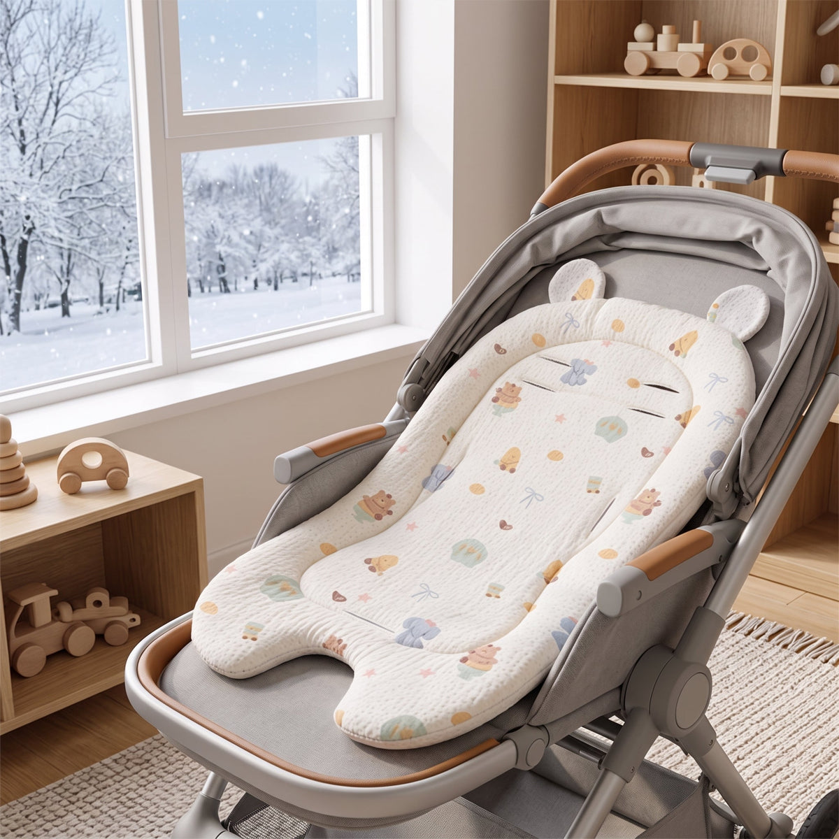 Momi Toys Car Seat Insert, Padded Stroller Cushion Seat Liner