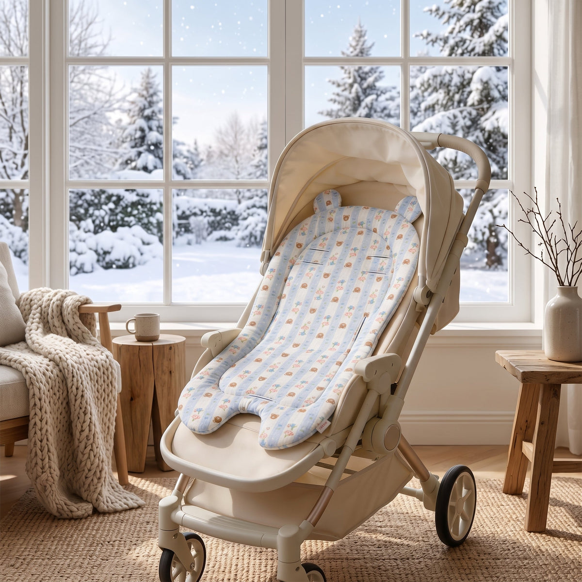 Momi Toys Car Seat Insert, Padded Stroller Cushion Seat Liner