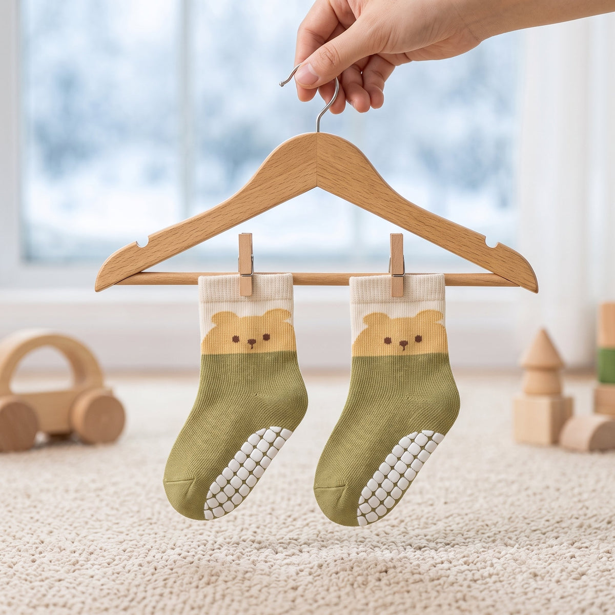 Momi Toys Animal Baby Socks, Non Slip Grip Socks