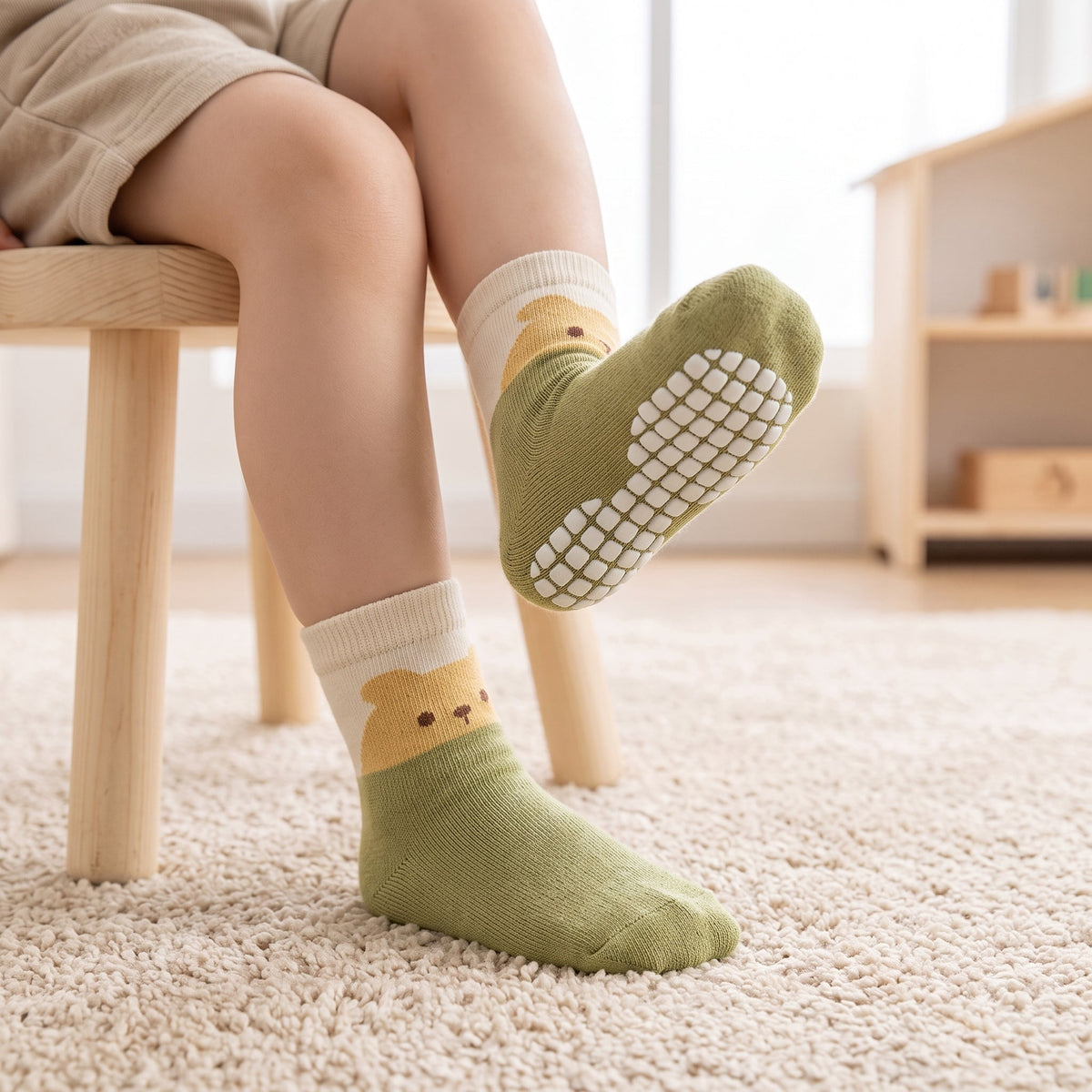 Momi Toys Animal Baby Socks, Non Slip Grip Socks