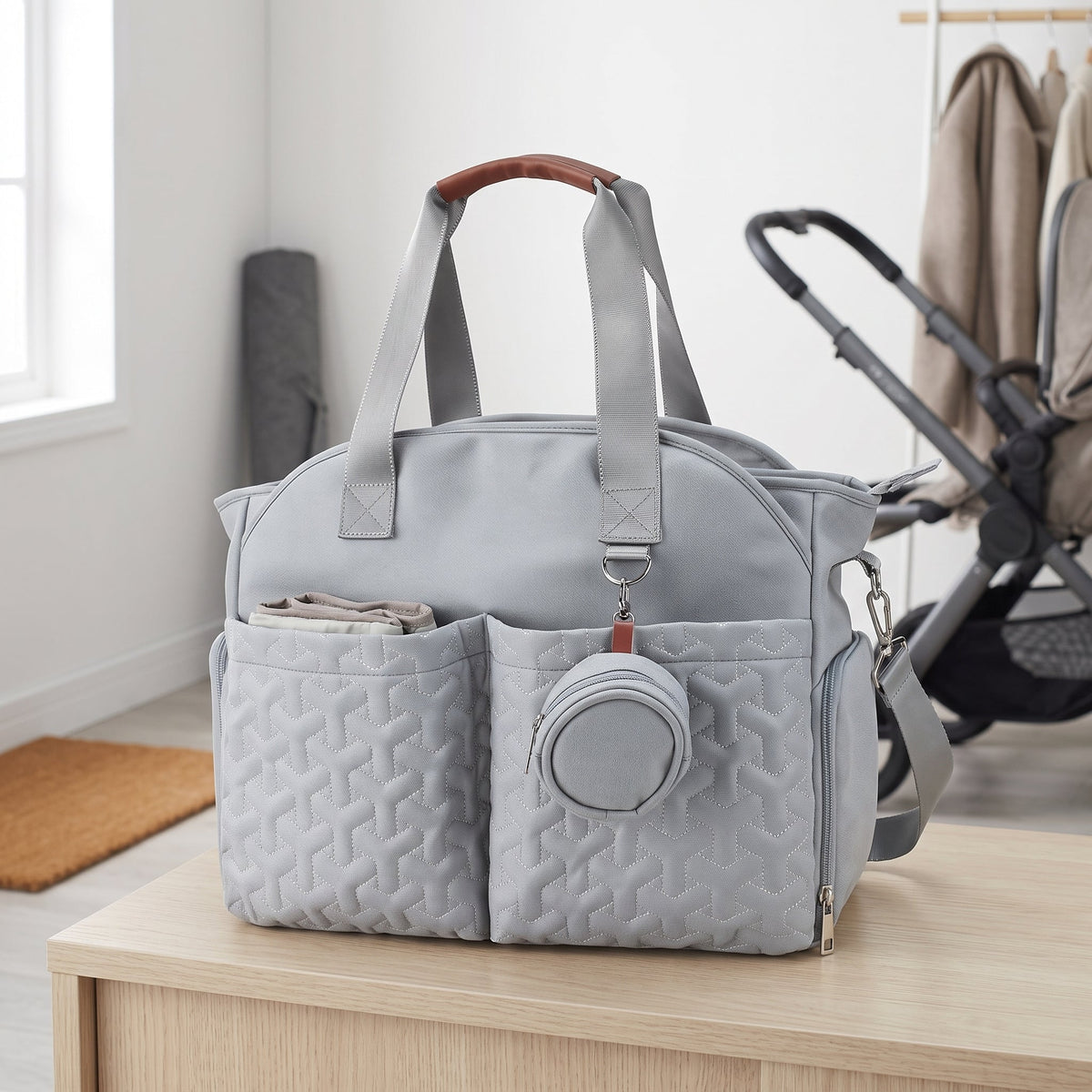 Momi Toys Diaper Bag Tote, Breast Pump Bag, Baby Travel Bag