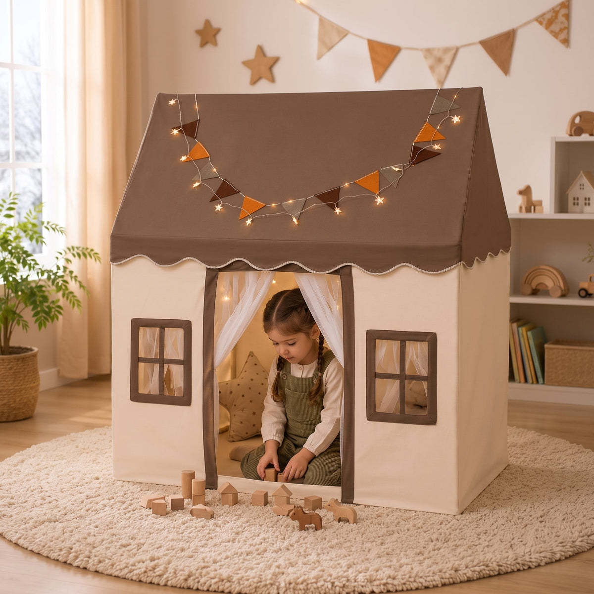 Momi Toys Cotton Play Tent, Kids Teepee Indoor Playhouse