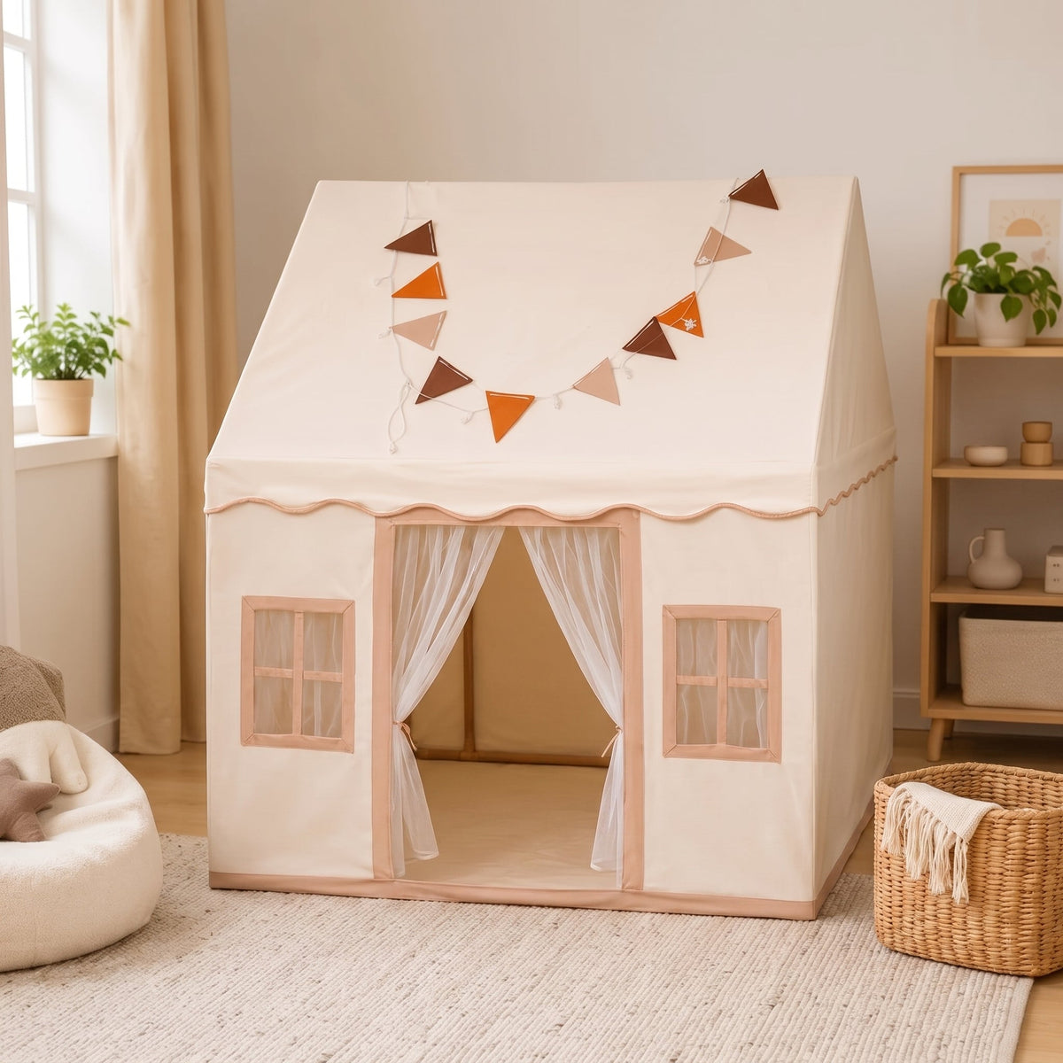 Momi Toys Cotton Play Tent, Kids Teepee Indoor Playhouse