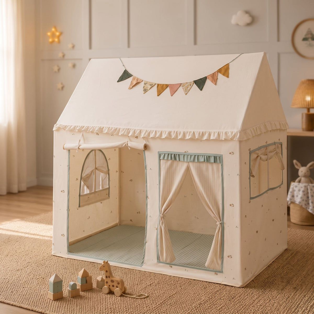 Momi Toys Cotton Play Tent, Kids Teepee Indoor Playhouse