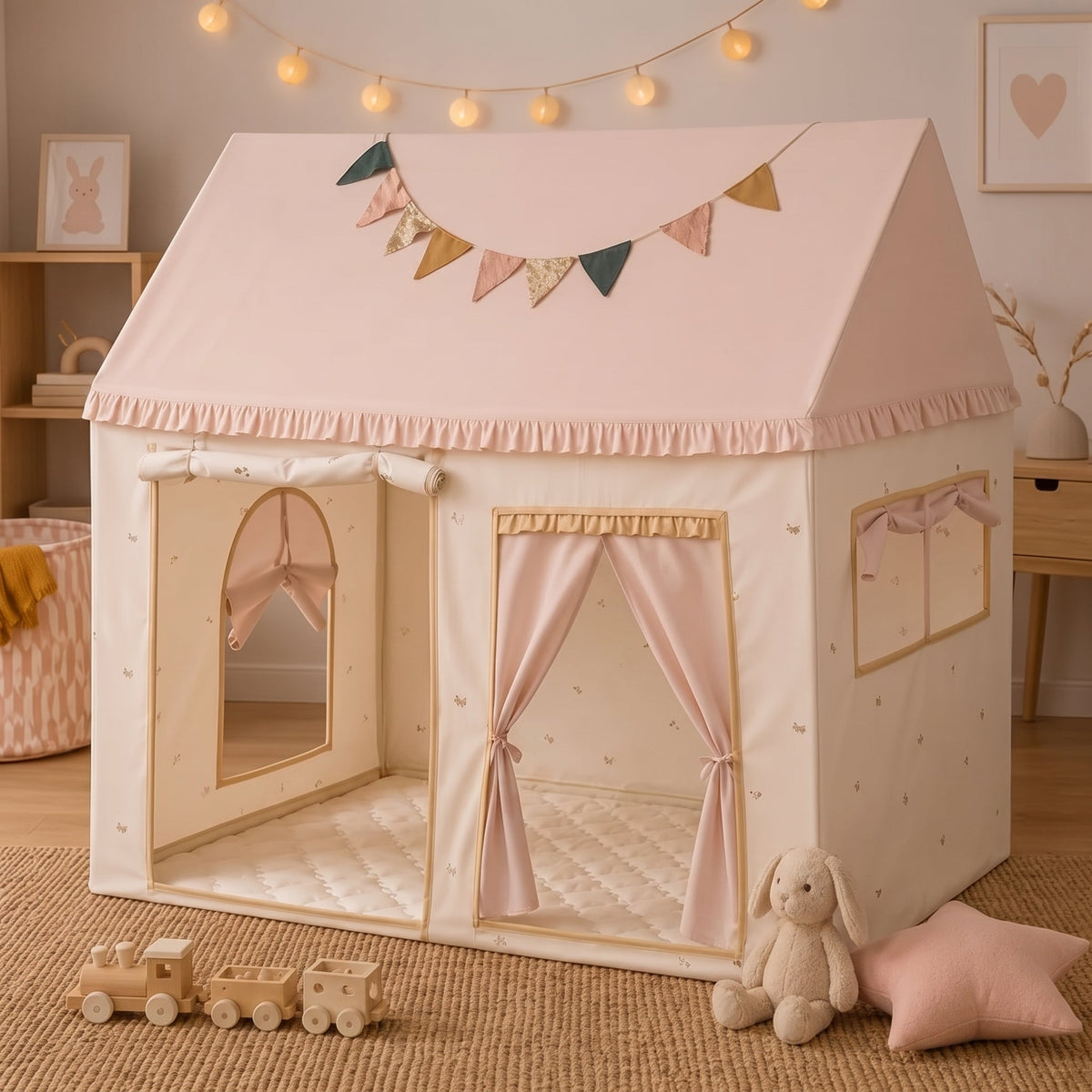 Momi Toys Cotton Play Tent, Kids Teepee Indoor Playhouse