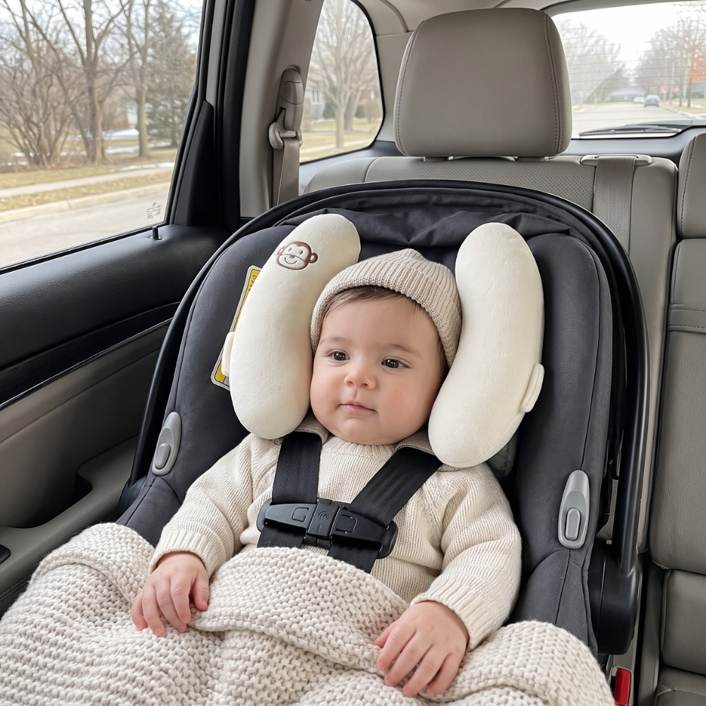 Momi Toys Baby Head Support Pillow, Car Seat Neck Cushion