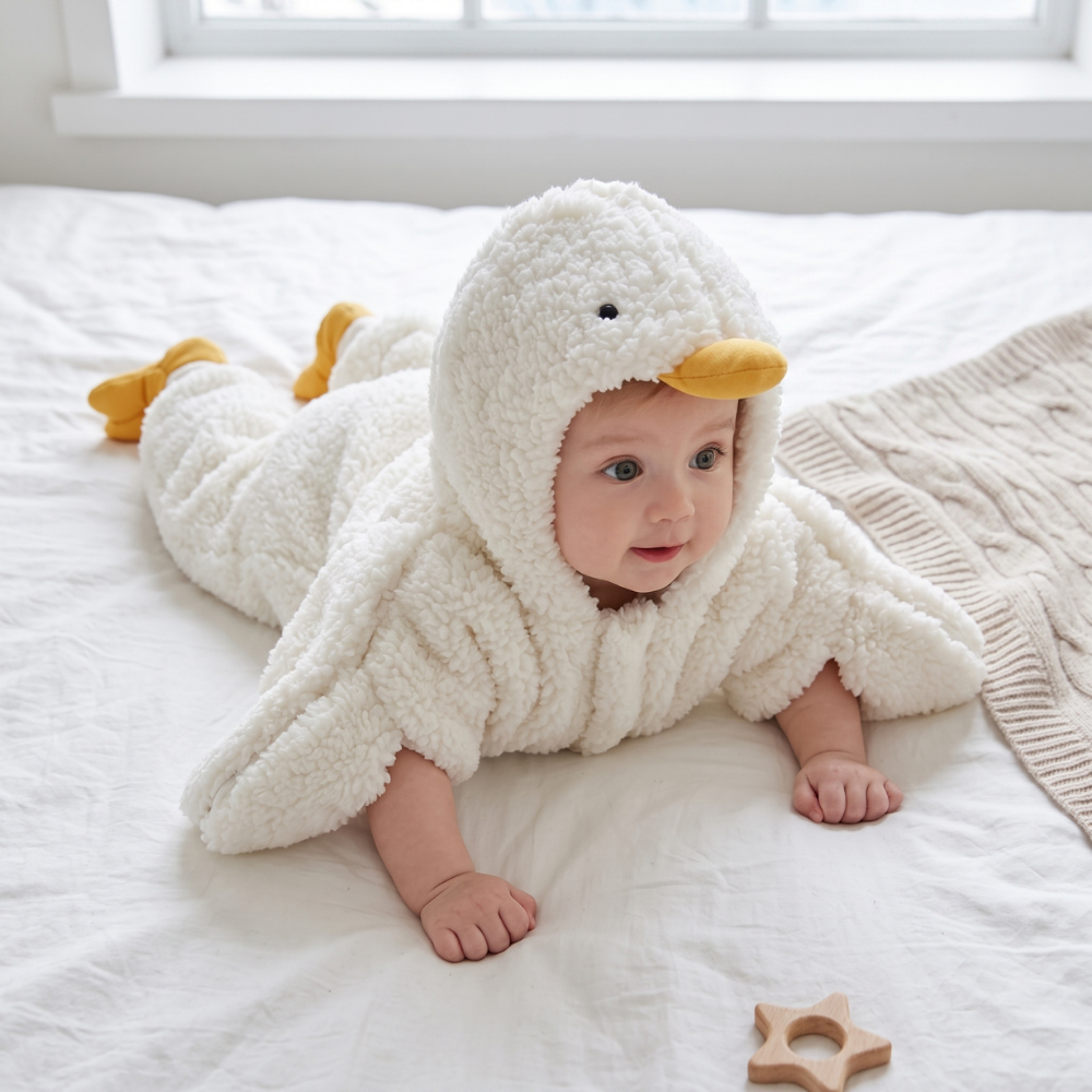 Momi Toys Duck Baby Sleep Sack, Sherpa Wearable Blanket