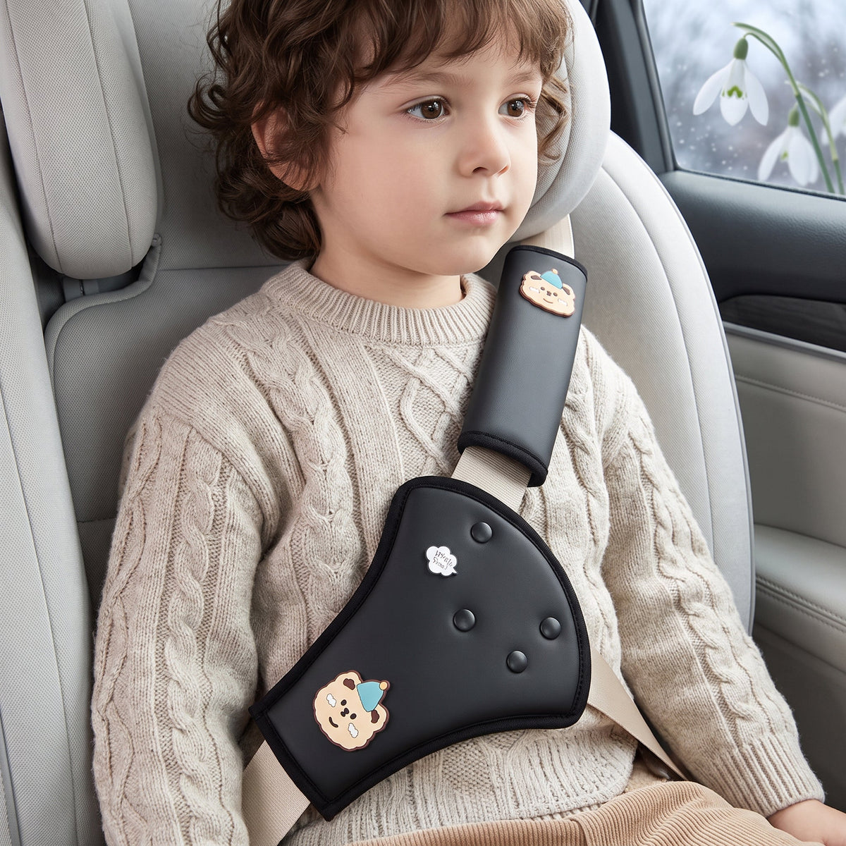 Momi Toys Seat Belt Cover, Plush Car Seat Strap Cushion