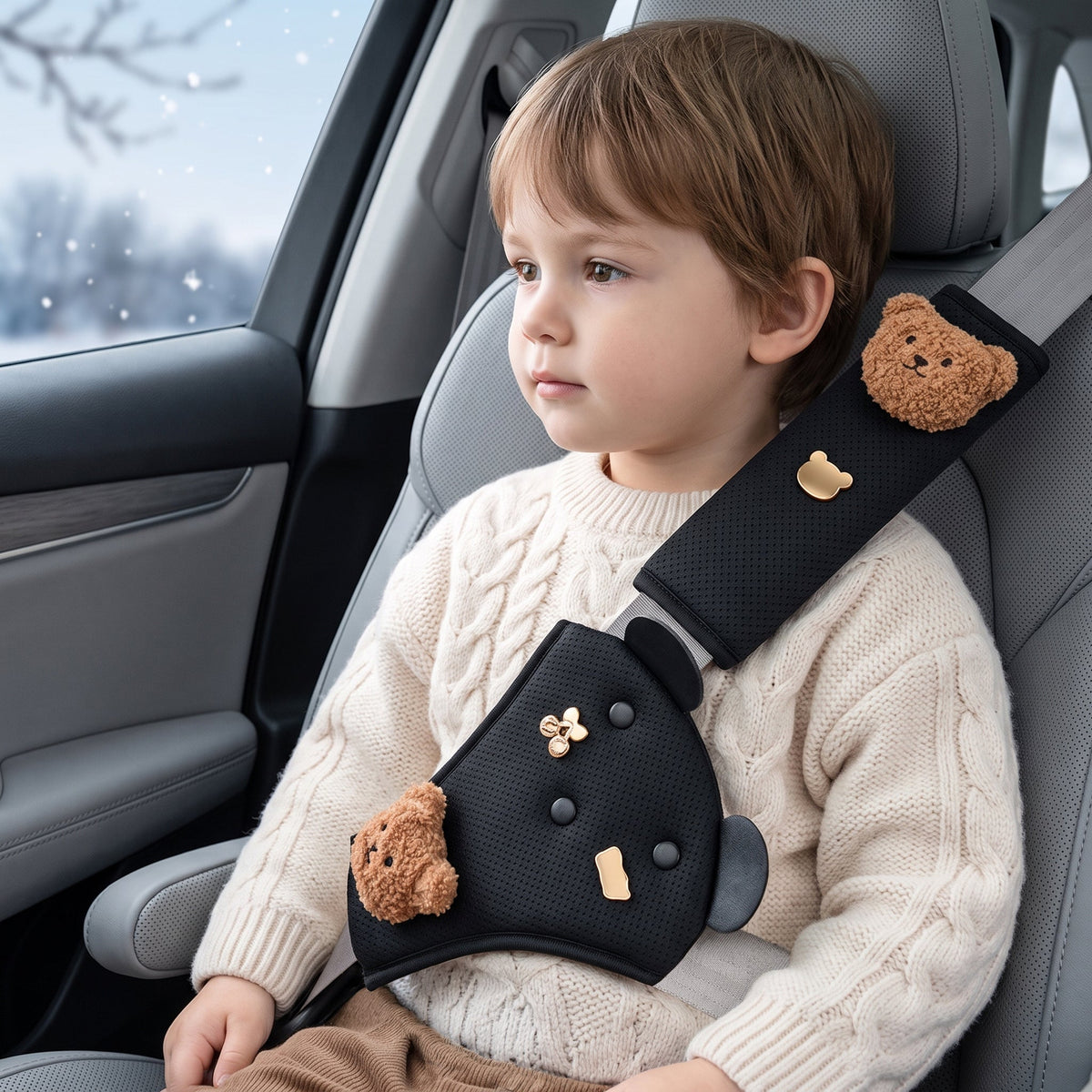 Momi Toys Seat Belt Cover, Plush Car Seat Strap Cushion