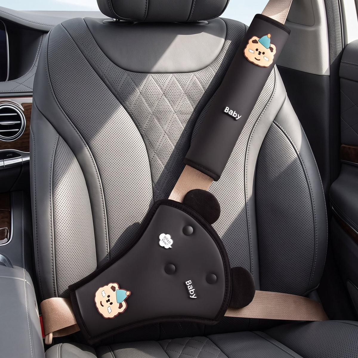 Momi Toys Seat Belt Cover, Plush Car Seat Strap Cushion