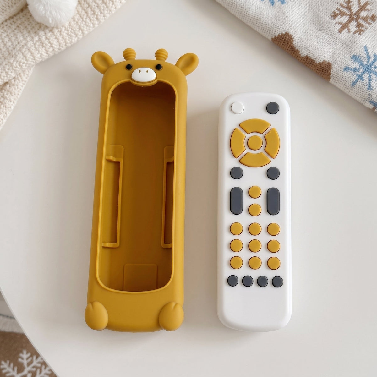 Momi Toys Baby Phone Toy with Silicone Teether Cover, Lights & Music